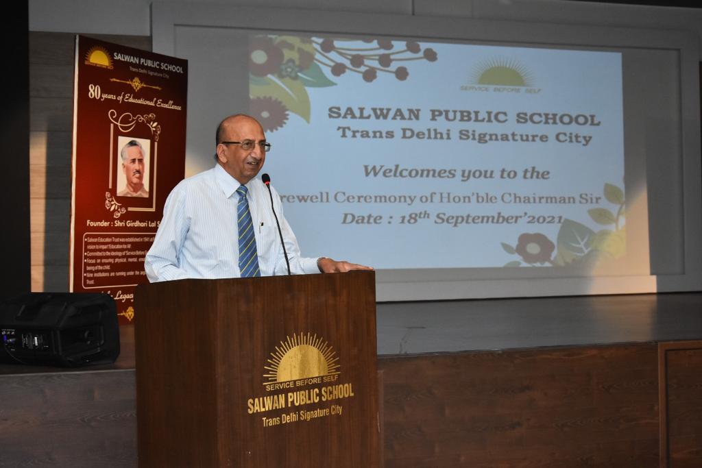 You are currently viewing Farewell Ceremony in Honour of Hon’ble Chairman,Salwan Public School, Ghaziabad – September 2021